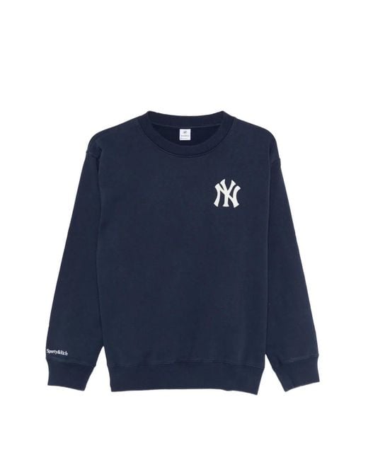 Sporty & Rich Blue Eeve Logo-Embroidered Sweatshirt