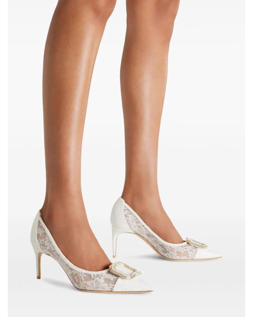 Malone Souliers White 70Mm Monroe Pumps