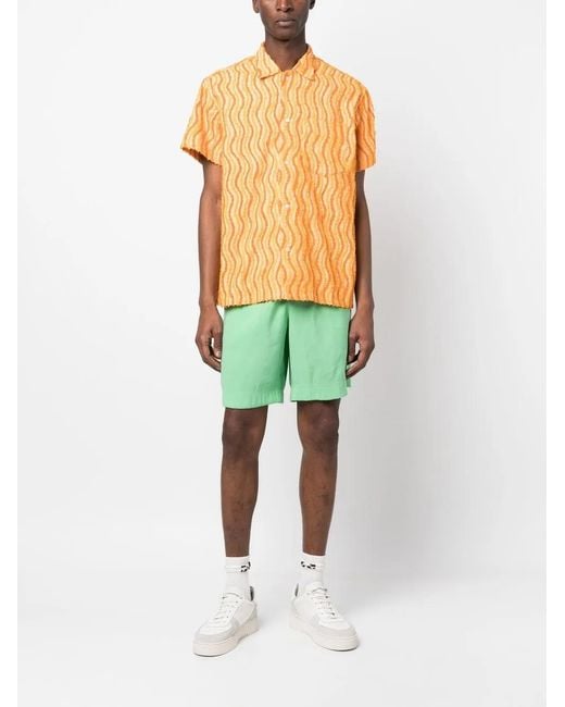 MSGM Green Elasticated-Waistband Shorts for men