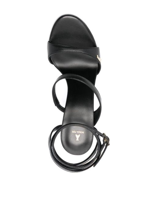 Patrizia Pepe Black 100mm Leather Sandals