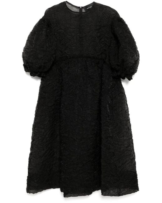 Simone Rocha Black Ruffle Detail Smock Dress