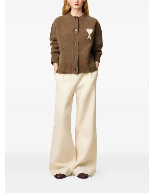 AMI Brown Ami De Coeur Cardigan