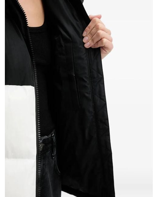 Karl Lagerfeld Black Hooded Colourblock Puffer Jacket