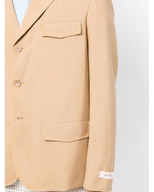 Marni Natural Single-Breasted Blazer for men