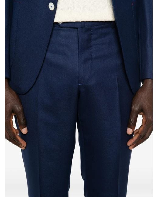Isaia Blue Notched-Lapels Suit for men