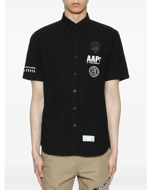Aape By A Bathing Ape Black Button-Down Shirt for men