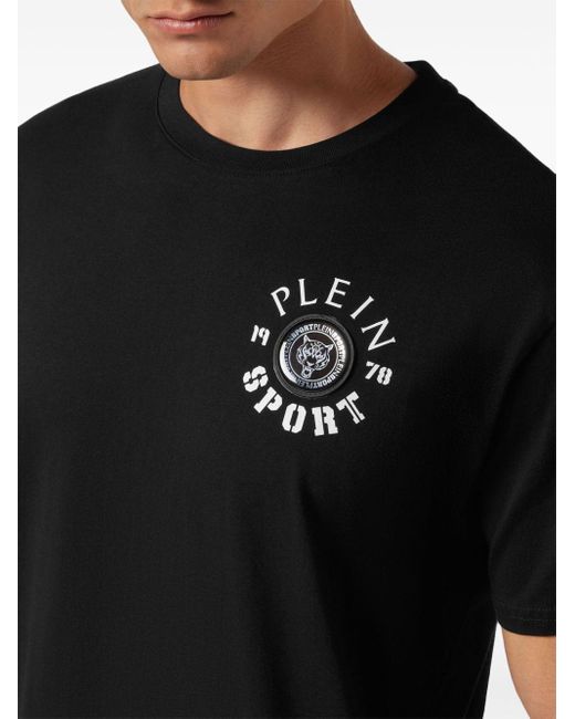 Philipp Plein Katoenen T-shirt Met Logopatch in het Black voor heren