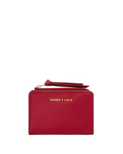 Bimba Y Lola Logo-lettering Patent Purse Red