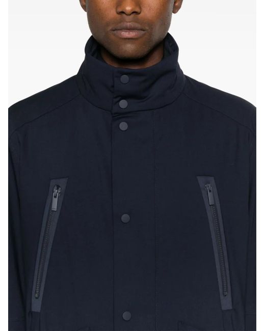 Boss Blue Logo-Patch Padded Jacket for men