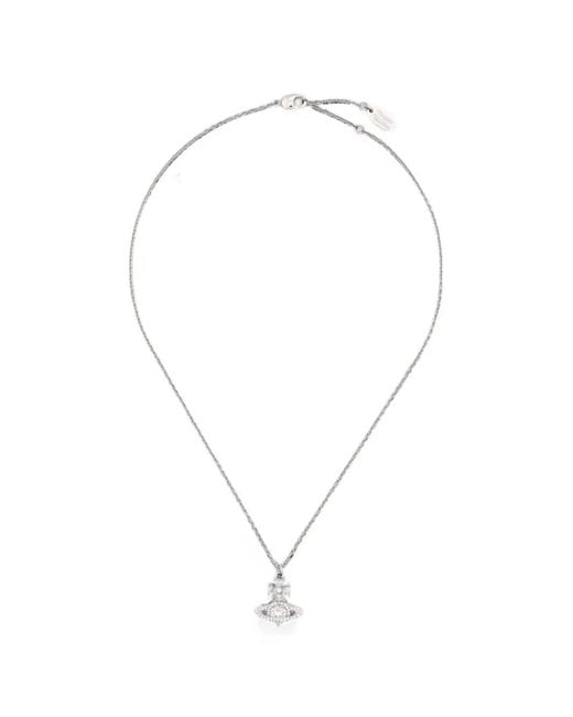 Vivienne Westwood White Mila Orb Pendant Necklace