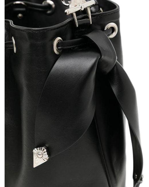 Toga Black Chain-Link Drawstring Shoulder Bag