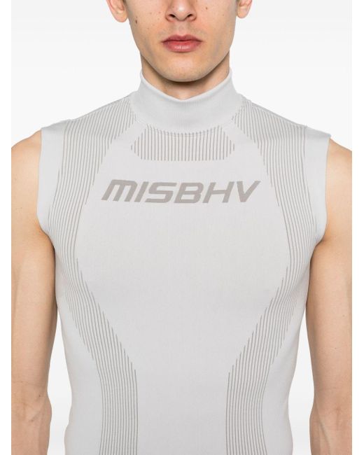 M I S B H V White Logo-jacquard Performance Vest for men