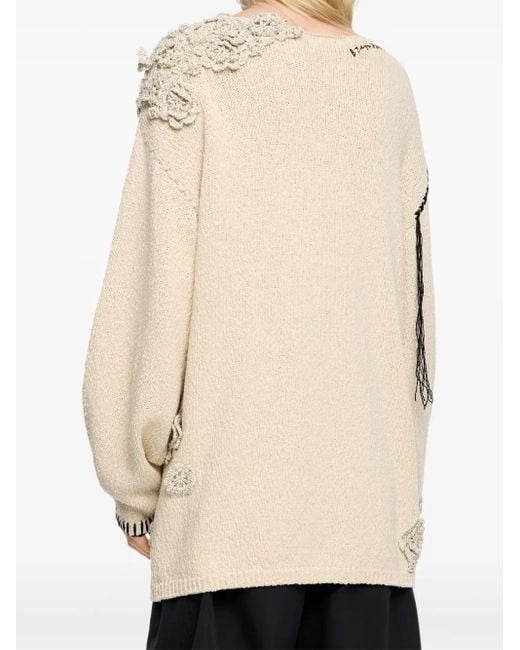 Bimba Y Lola フローラル クロシェ プルオーバー Natural