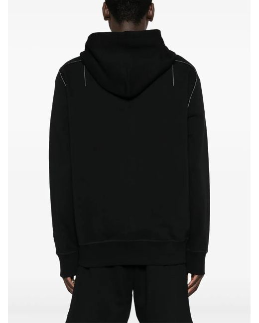 McQueen Black Contrast-Stitching Hooded Jacket for men