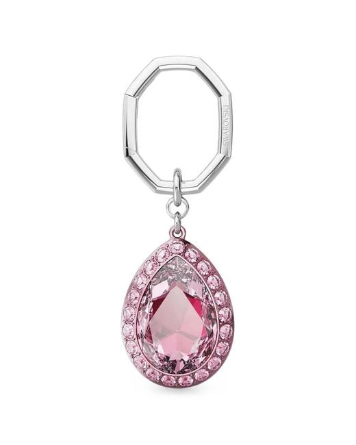 Swarovski Pink Crystal-Embellished Pear-Cut Keyring