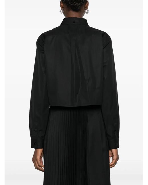 Givenchy Black 4G-Plaque Cropped Shirt