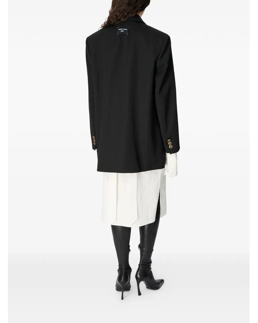 MARINE SERRE Black Twill Boxy Blazer