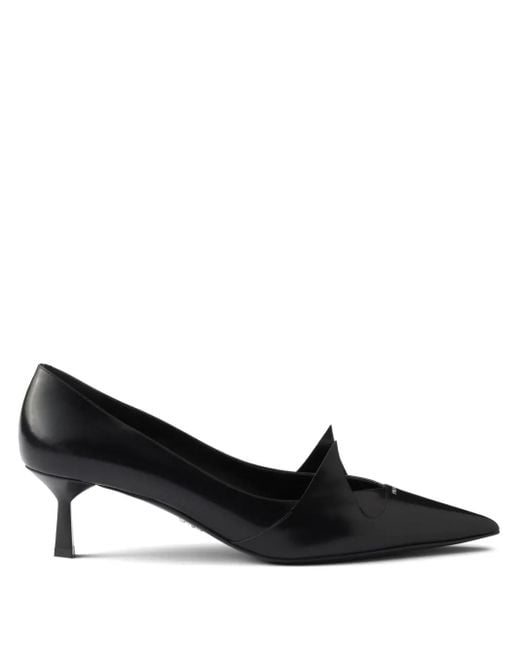 Prada Black 55Mm Two-Tone Brushed-Leather Pumps