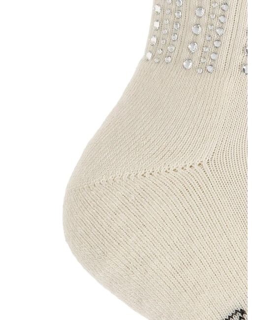 Golden Goose Deluxe Brand White Socks With Crystals On The Leg