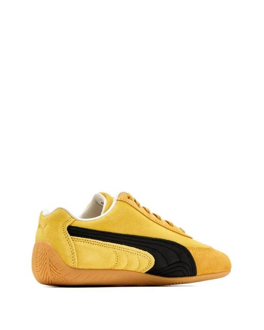 PUMA Yellow Speedcat Suede-Leather Sneakers