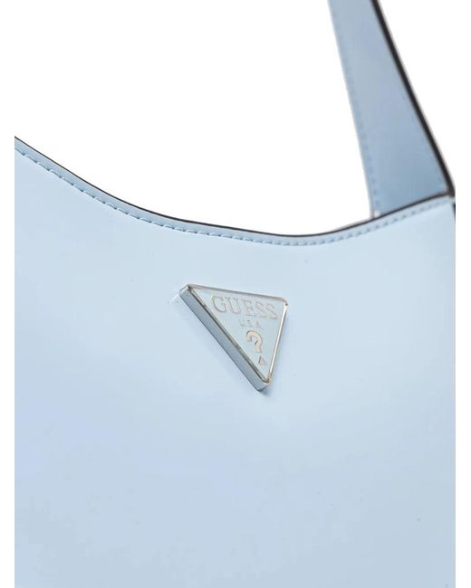 Guess Blue Arnela Triangle-Logo Tote Bag