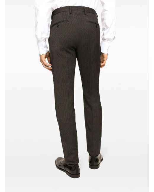 Dolce & Gabbana Black Peak-Lapels Straight-Leg Single-Breasted Suit for men