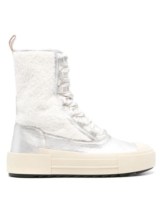Philippe Model White Leather New Hybrid High Sneakers With Fur