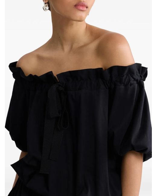 Patou Black Tie-Fastening Mini Dress