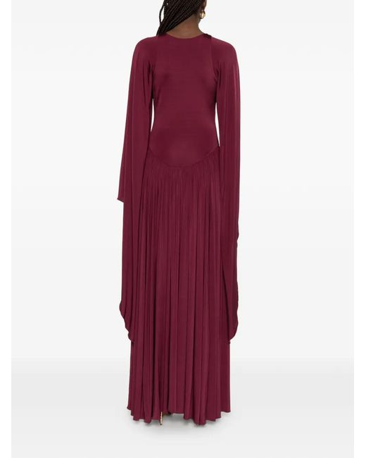 Amen Red Pleated Maxi Dress