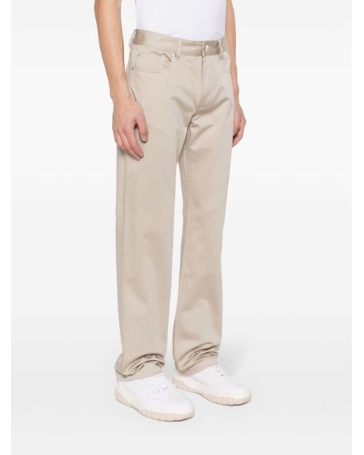AMI Natural Logo-patch Straight Trousers for men