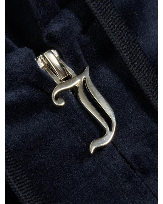 Juicy Couture Blue Diamanté Velour Hoodie