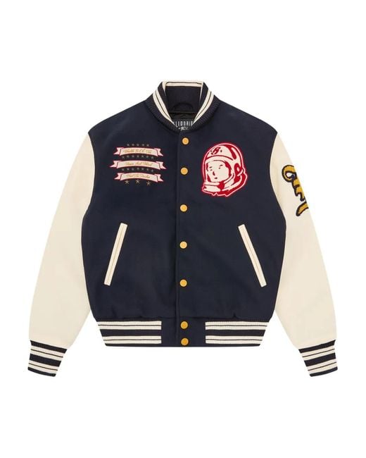BBCICECREAM Blue Fanfare Script Embroidered Bomber Jacket for men
