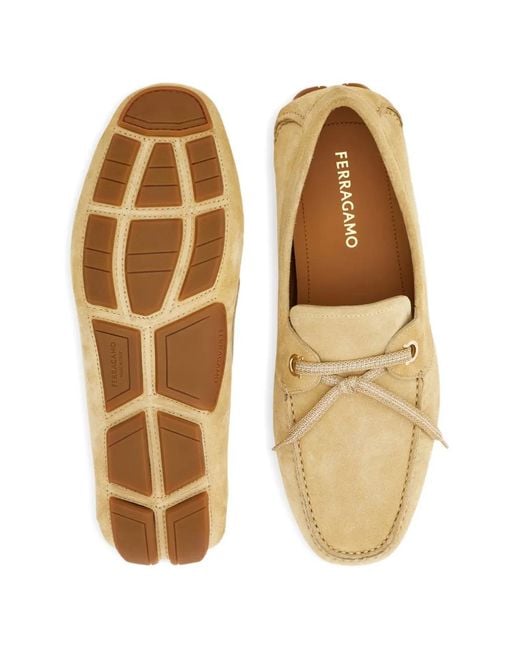 Ferragamo Natural Laced Driver Loafers for men