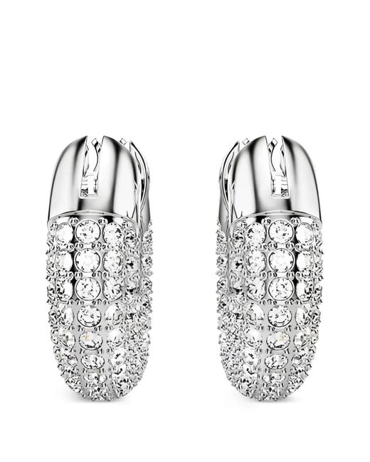Swarovski White Dextera Crystal-Embellished Hoop Earrings
