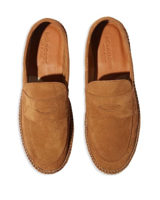 Scarosso Brown Diego Suede Espadrilles for men