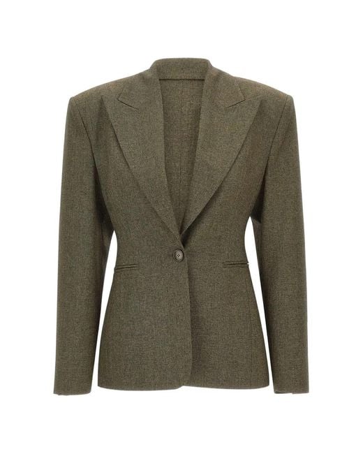 ANDAMANE Green Toni Peak-Lapel Blazer