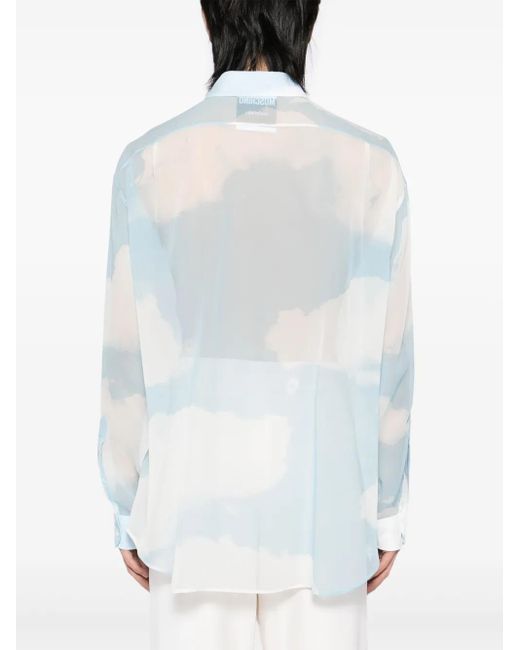 Moschino Blue Graphic-Print Shirt for men