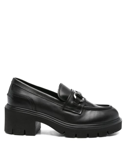 Nero Giardini Black 50Mm Chain-Detail Loafers