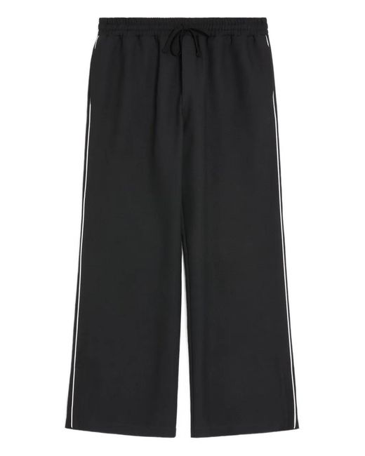 Valentino Garavani Black Vlogo-Patch Drawstring Trousers for men