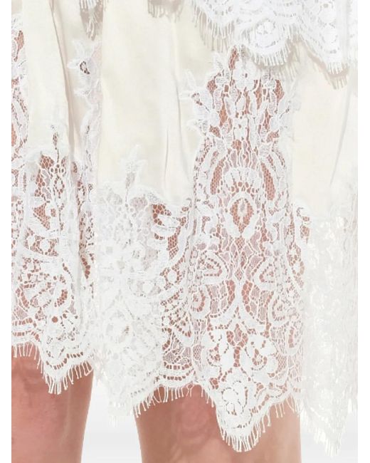 Givenchy White Lace-Detail Asymmetric Midi Dress