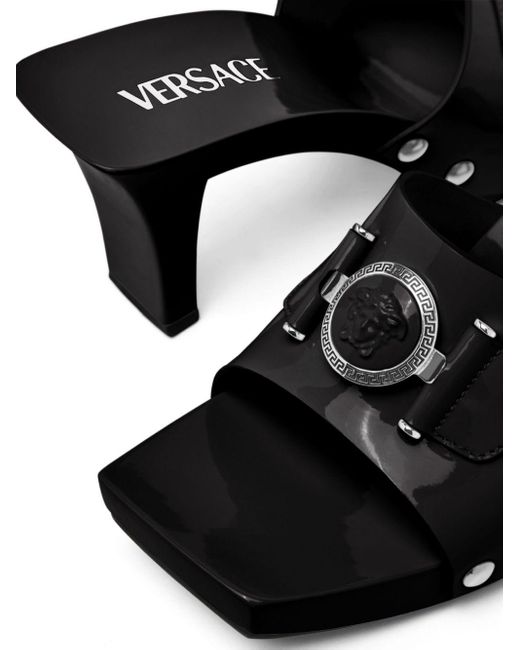 Versace メドゥーサヘッド 60mm レザーミュール Black