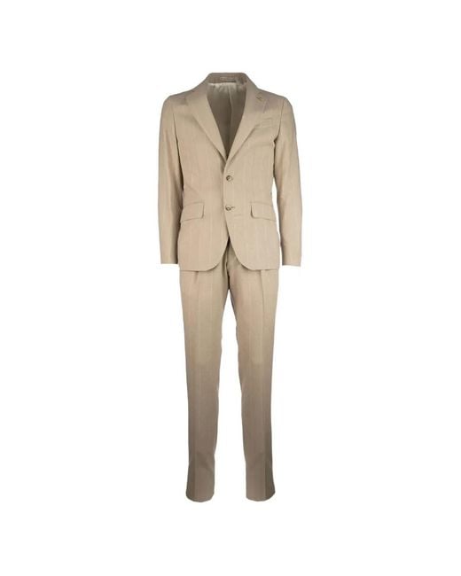 Corneliani Natural Pinstripe-Pattern Single-Breasted Suit for men