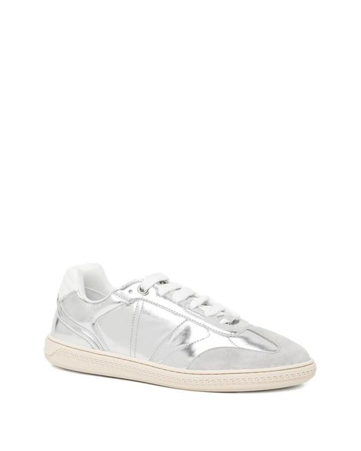 Versace White Greca Court Metallic Sneakers for men