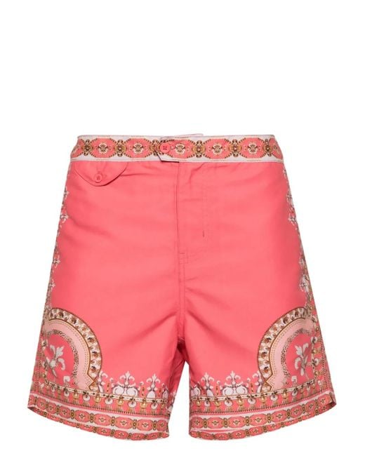 Camilla Pink Shell Games Tailored Swim Shorts for men