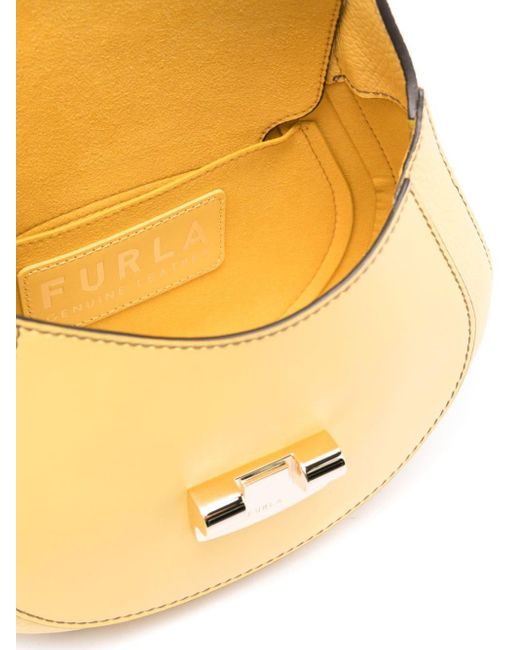 Furla Metallic Logo-engraved Leather Shoulder Bag