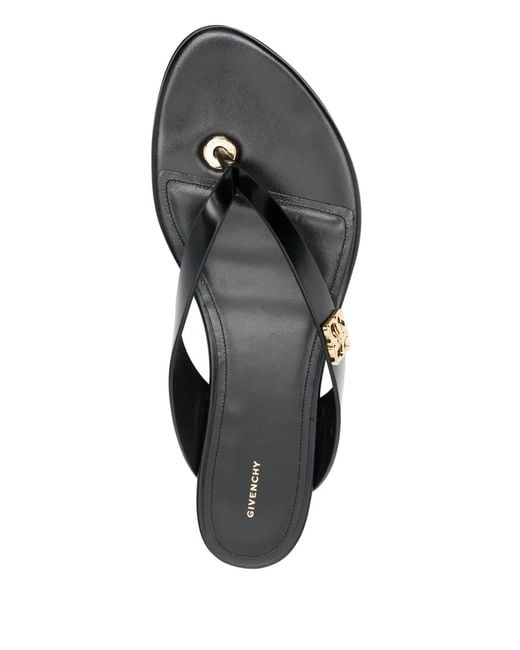 Givenchy Black 4G Liquid Flat Sandals