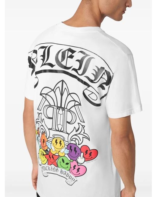 Philipp Plein White Smile T-Shirt for men