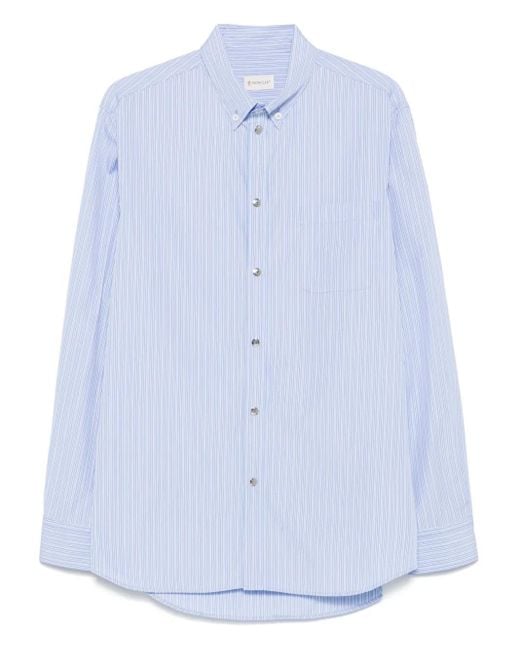 Moncler Blue Striped Long-Sleeved Shirt for men