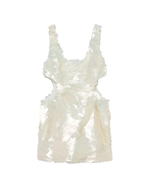 Jonathan Simkhai White Emilie Sequin-Embellished Cutout Mini Dress