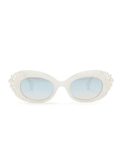 Vivienne Westwood Vivienne Pearl Sonnenbrille mit ovalem Gestell in Blue für Herren